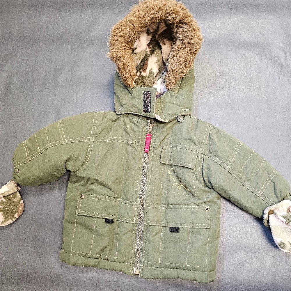 BOGO 🎀 Boys Coat with removable hood and gloves- 12 months